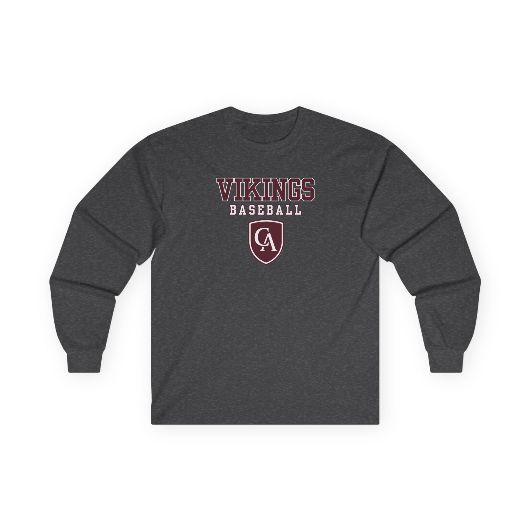 Adult Unisex Columbus Academy Vikings Baseball Graphic Gildan Long Sleeve Tee