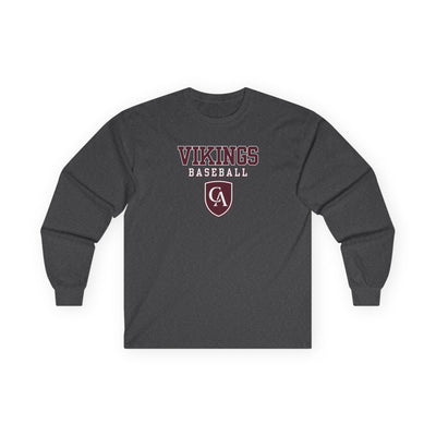 Adult Unisex Columbus Academy Vikings Baseball Graphic Gildan Long Sleeve Tee