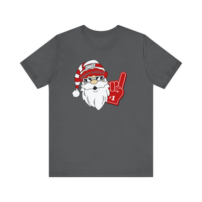 Adult Unisex OWU Bishops Baseball Spirited Santa Graphic Short Sleeve Soft Tee