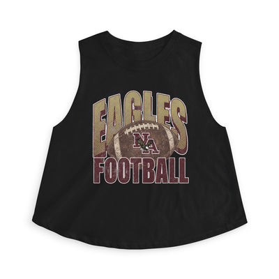 Women's New Albany First-Down Distressed Football Graphic Crop Tank
