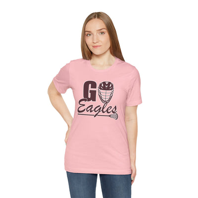 Adult Unisex Go Eagles Lacrosse Graphic Short Sleeve Soft Tee