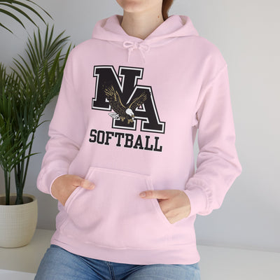 Adult Unisex Classic Black Logo Softball Graphic Hoodie