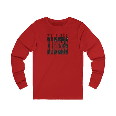 Adult Unisex Weir Red Riders Distressed Enlarged Graphic Long Sleeve Bella + Canvas Soft Tee