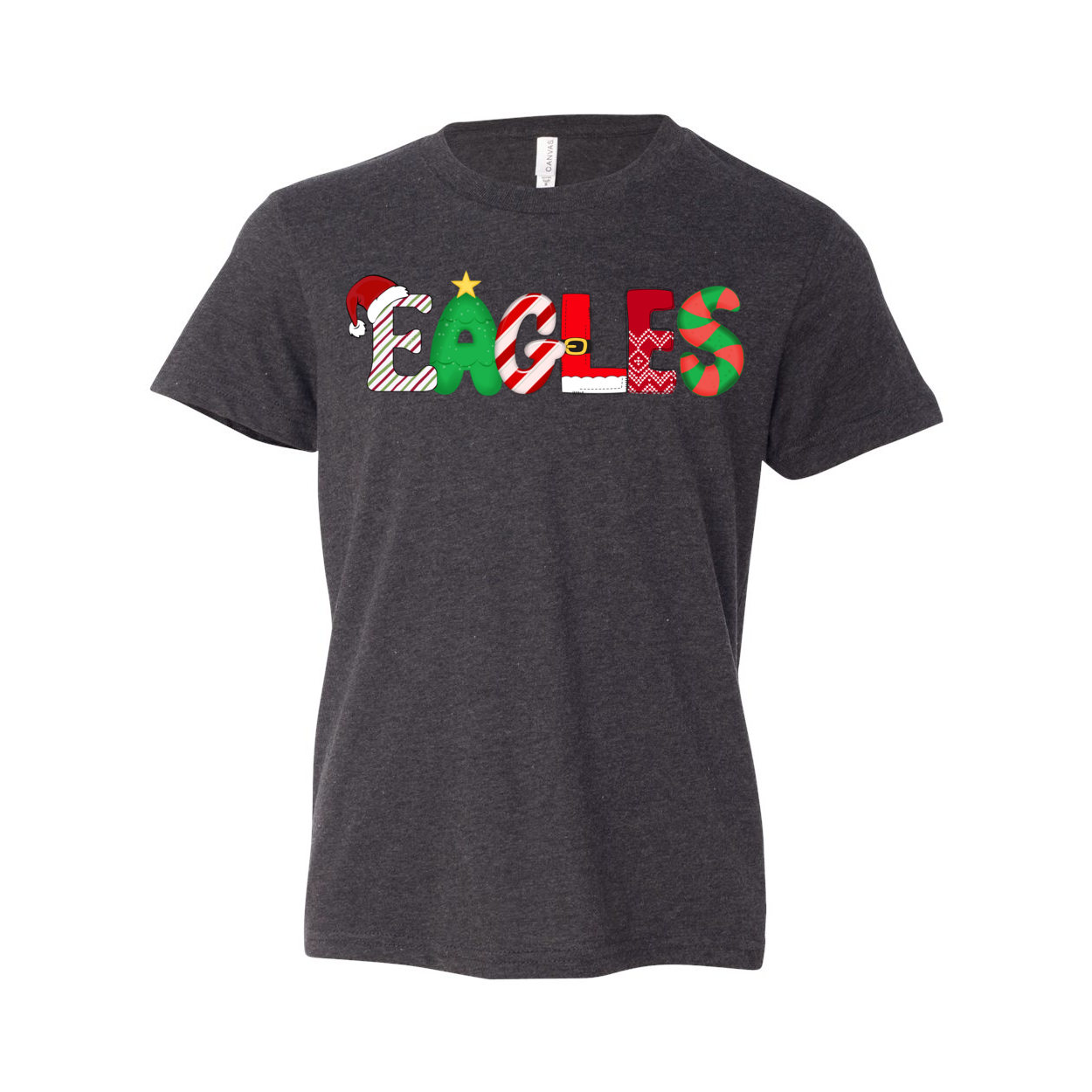 Youth Eagles Fun & Festive Holiday Graphic Short Sleeve Soft Tee