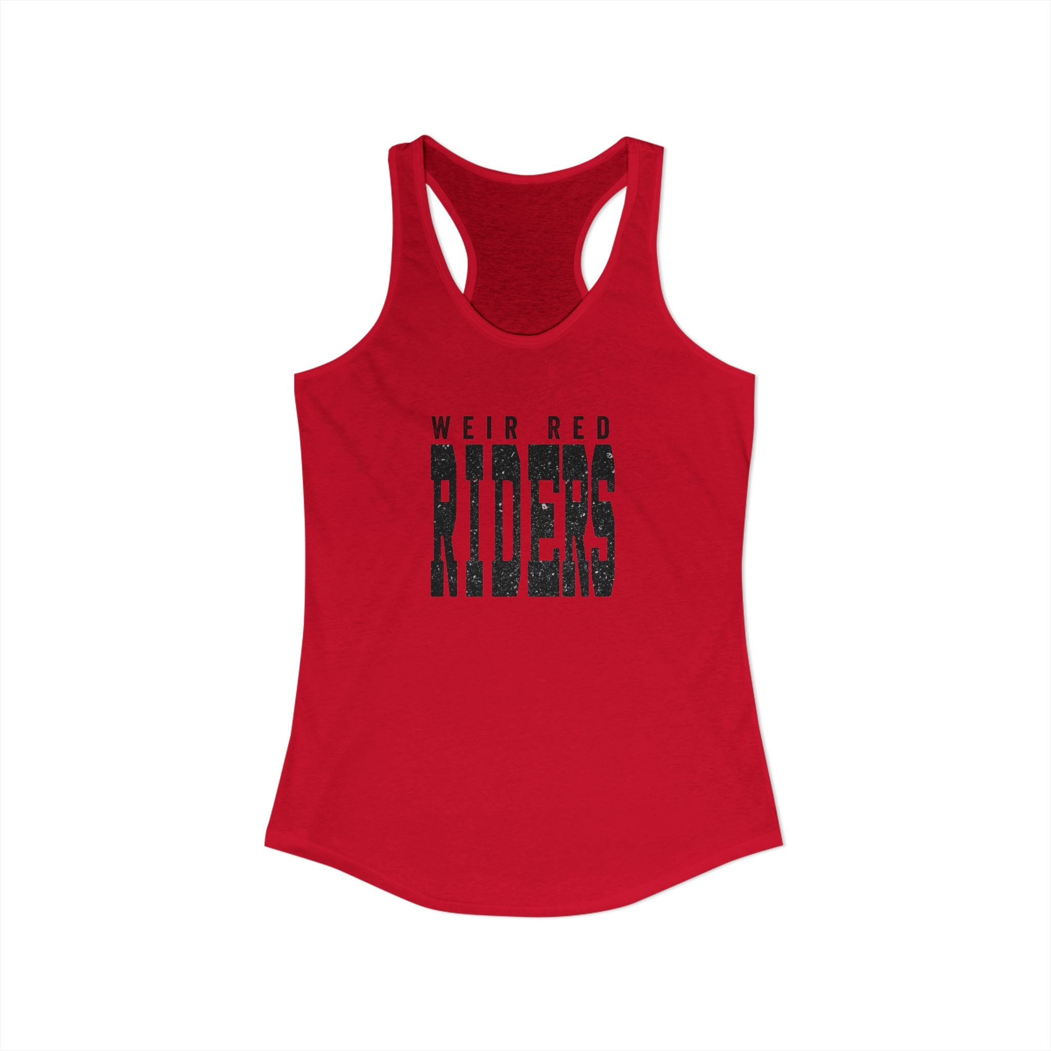 Women's Weir Red Riders Distressed Enlarged Graphic Next Level Racerback Tank