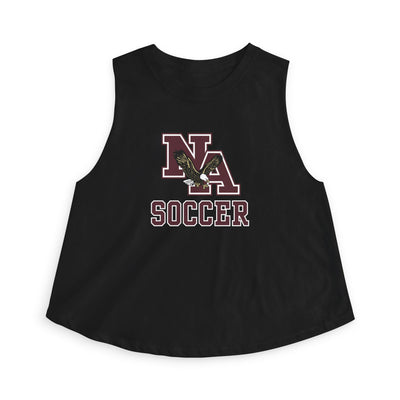 Women's New Albany Classic Maroon Soccer Logo Graphic Crop Tank