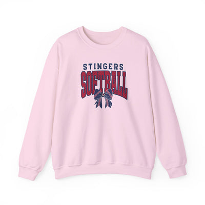 Adult Unisex Stingers Softball Stitched Bow Graphic Sweatshirt