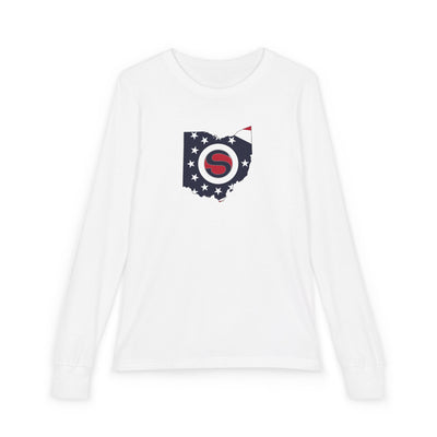 Youth Stingers Softball State Logo Graphic Bella + Canvas Long Sleeve Soft Tee