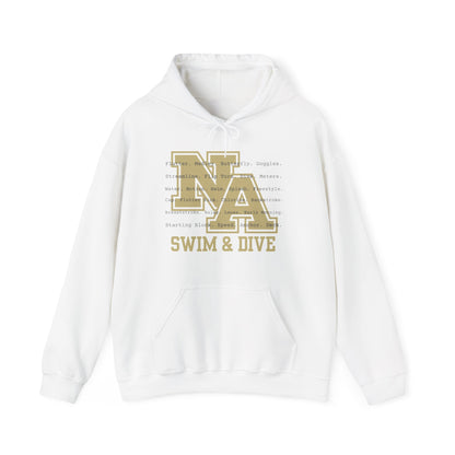 Adult Unisex Swim & Dive Logo Words Graphic Hoodie