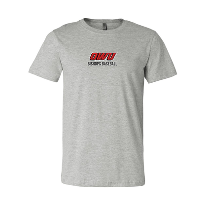 Adult Unisex Classic OWU Bishops Baseball Graphic Short Sleeve Soft Tee - Ohio Wesleyan University