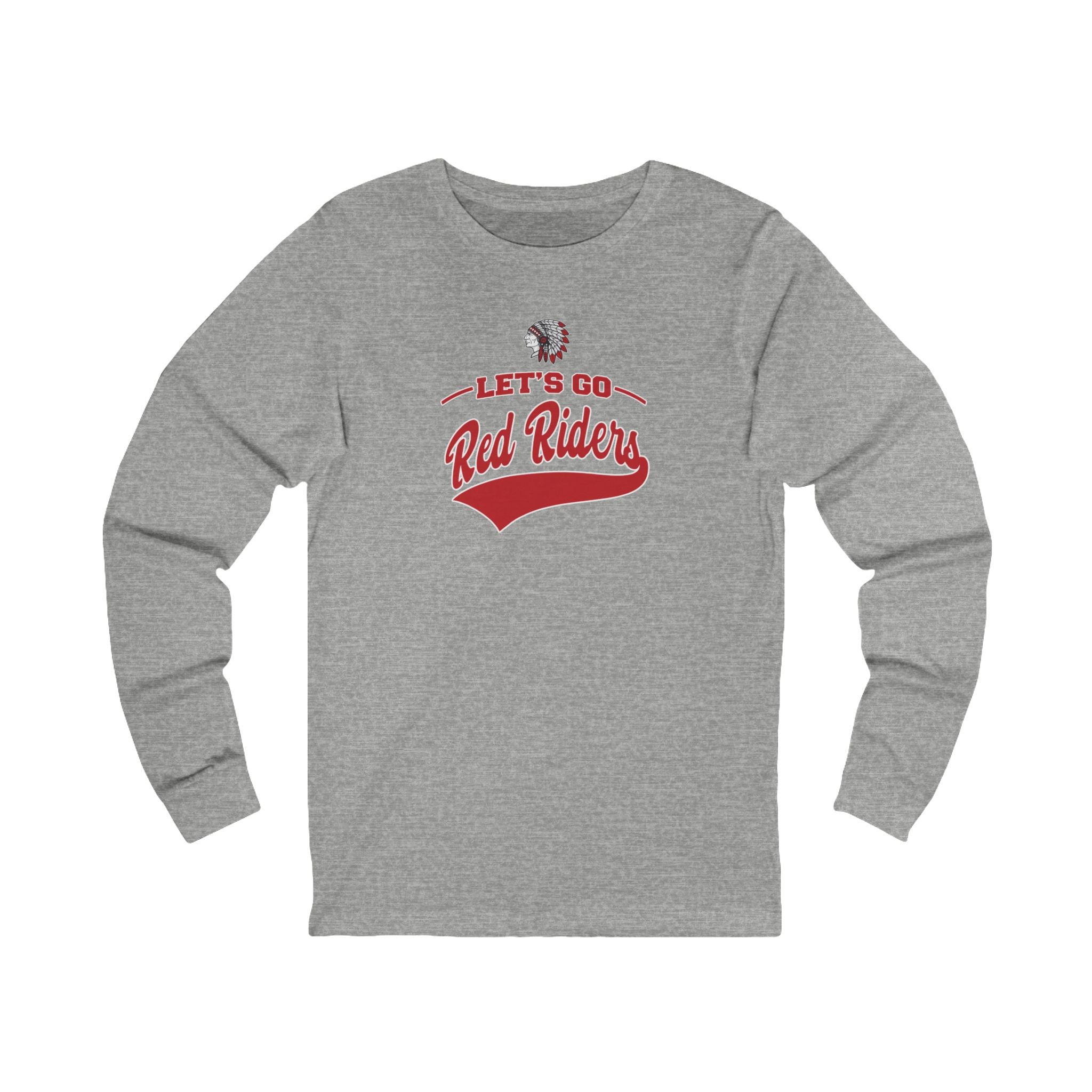 Adult Unisex Let's Go Red Riders Graphic Long Sleeve Bella + Canvas Soft Tee