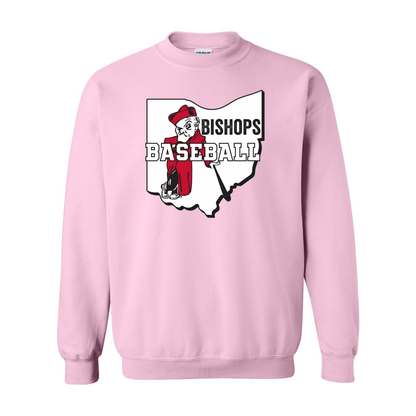 Adult Unisex Ohio Battling Bishops Baseball Graphic Sweatshirt - Ohio Wesleyan University