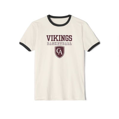 Adult Unisex Columbus Academy Vikings Basketball Graphic Short Sleeve Ringer Tee