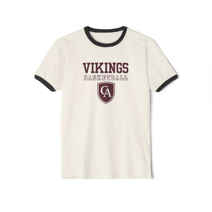 Adult Unisex Columbus Academy Vikings Basketball Graphic Short Sleeve Ringer Tee