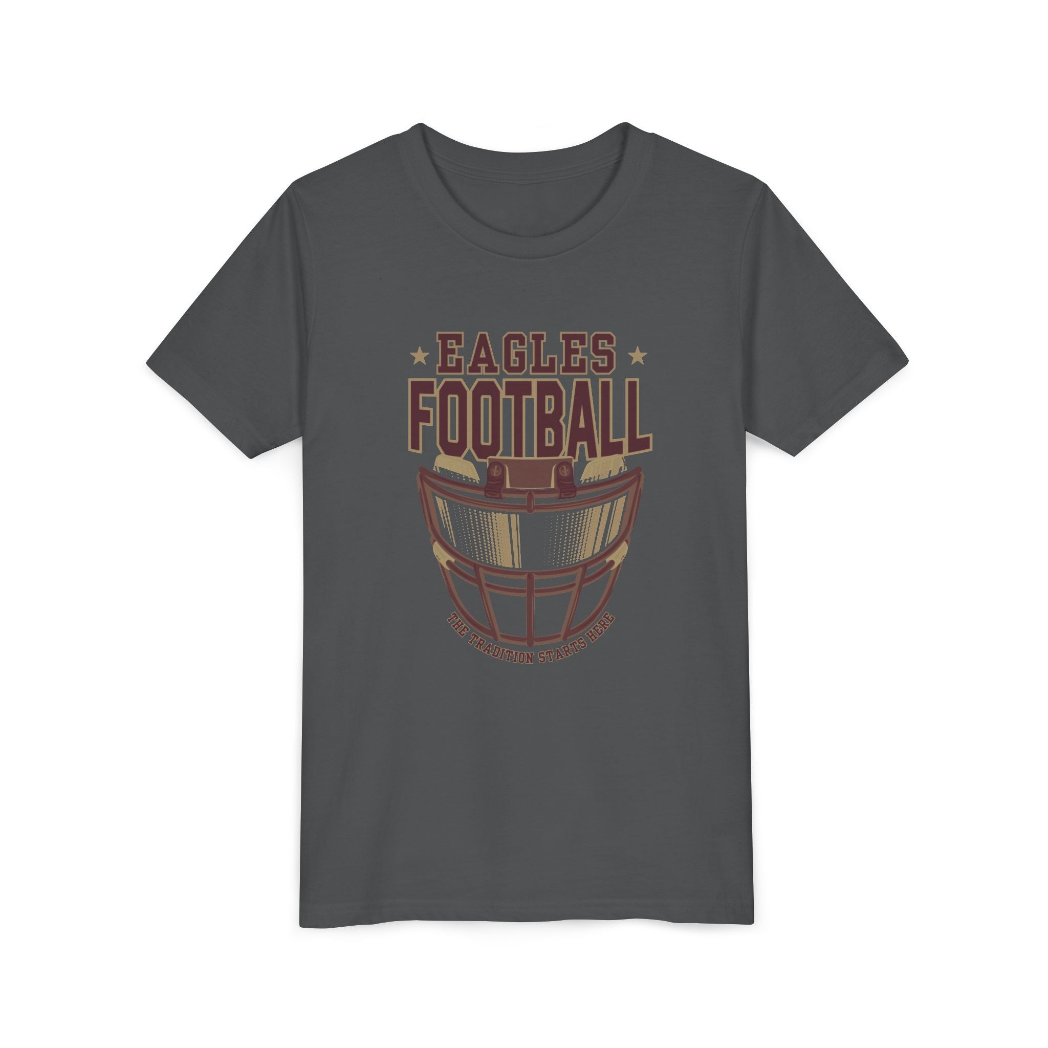 Youth Eagles Maroon Hype Helmet Graphic Short Sleeve Soft Tee