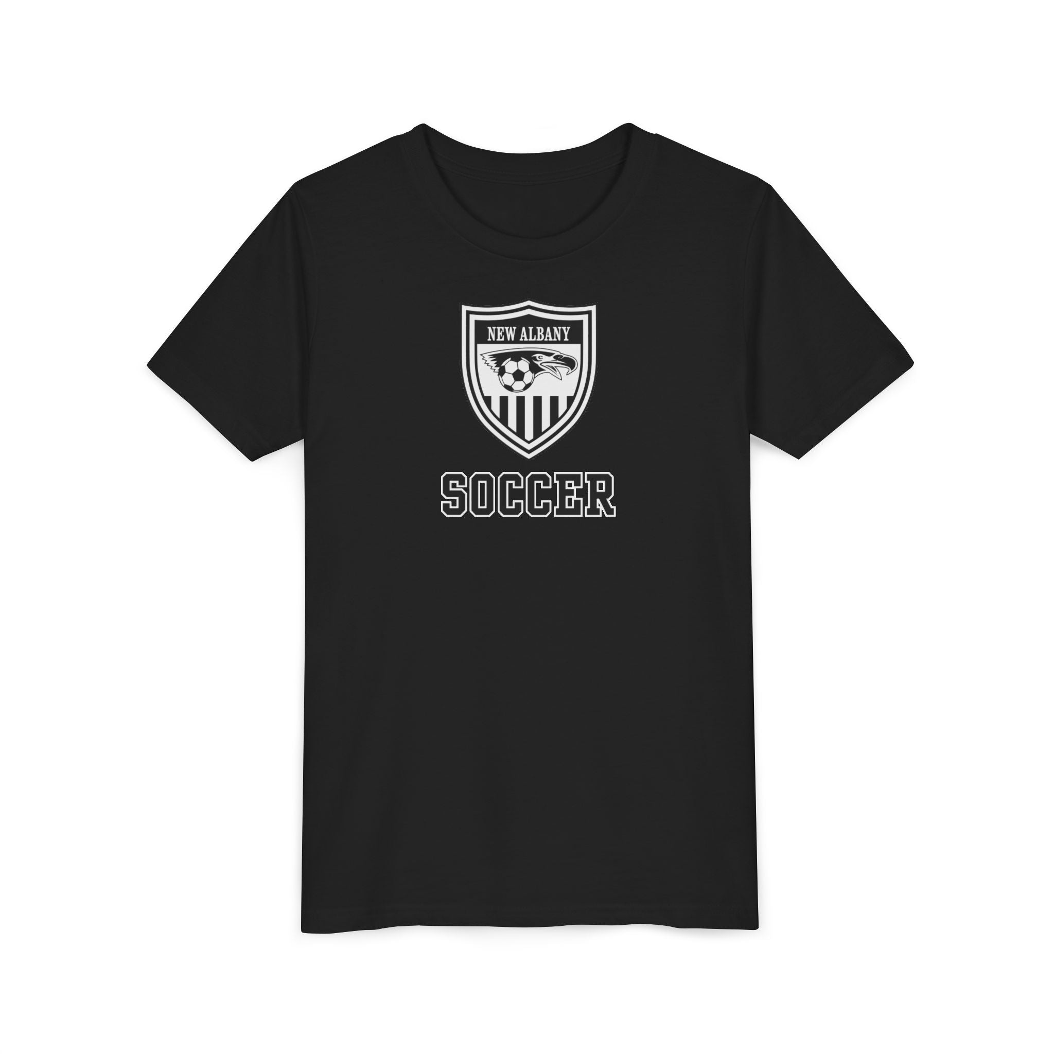 Youth New Albany Youth Soccer League Crest Graphic Short Sleeve Bella + Canvas Soft Tee