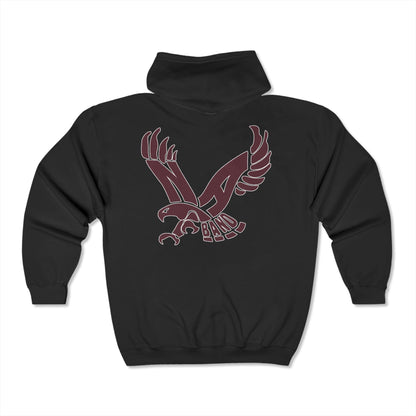 Adult Unisex Band Eagle Graphic Full Zip Hooded Sweatshirt Jacket