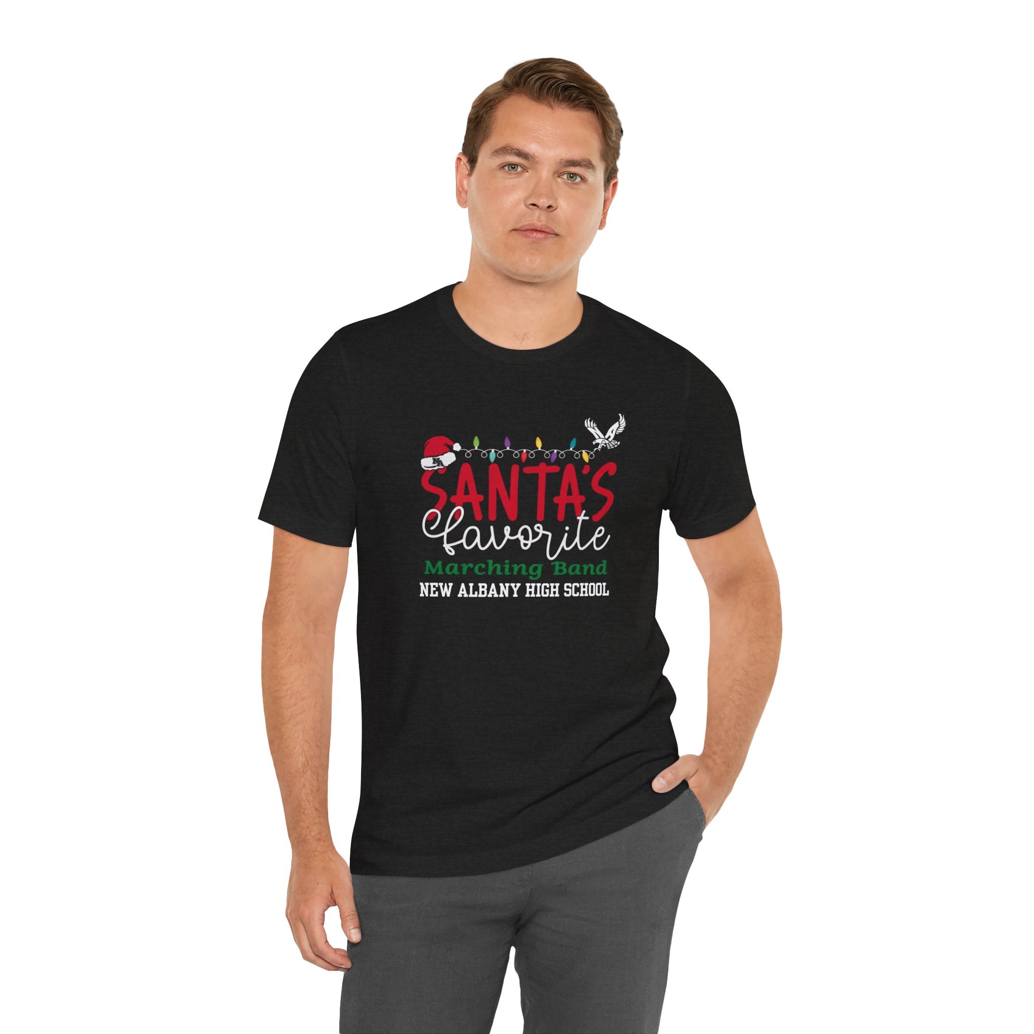 Adult Unisex Santa's Favorite Marching Band Graphic Short Sleeve Soft Tee