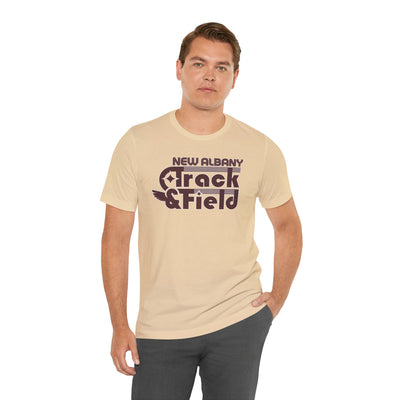 Adult Unisex Retro Track and Field Graphic Short Sleeve Soft Tee