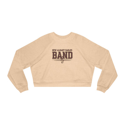 Women's New Albany Eagles Band Musical Note Graphic Cropped Fleece Sweatshirt