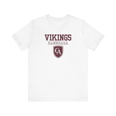 Adult Unisex Columbus Academy Vikings Baseball Graphic Short Sleeve Bella + Canvas Soft Tee