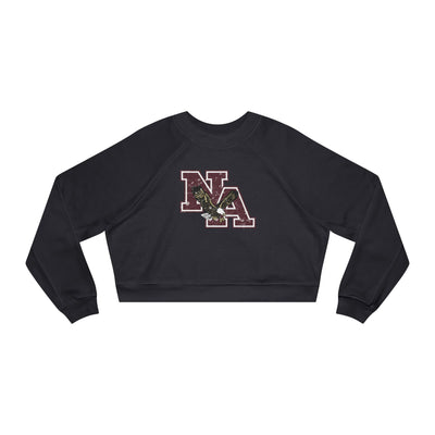 Women's Vintage Distressed Maroon Logo Cropped Fleece Sweatshirt