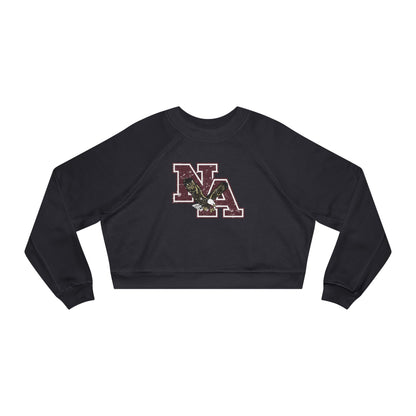 Women's Vintage Distressed Maroon Logo Cropped Fleece Sweatshirt