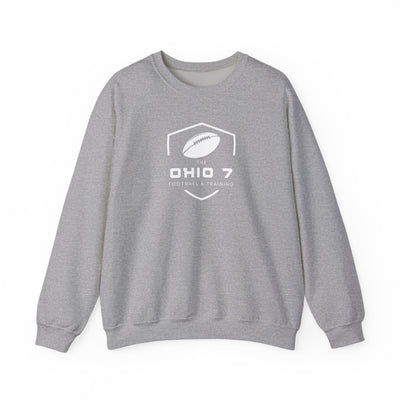 Adult Unisex The Ohio 7 White Logo Gildan Heavy Blend Crewneck Sweatshirt