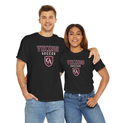 Adult Unisex Columbus Academy Vikings Soccer Graphic Short Sleeve Gildan Heavy Tee