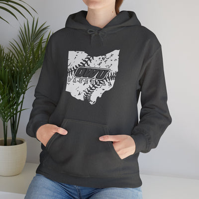 Adult Unisex OWU Baseball Stitches Distressed Ohio Graphic Hoodie