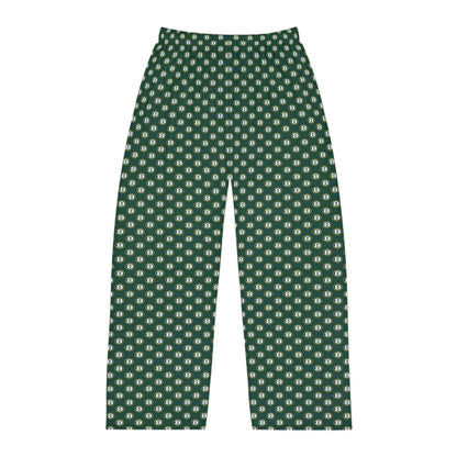 Adult Unisex Green Pajama Pants with Allover Brooke Logo Print