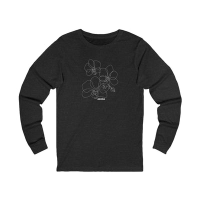 Adult Unisex Orchid Graphic Long Sleeve Soft Tee - Akhia