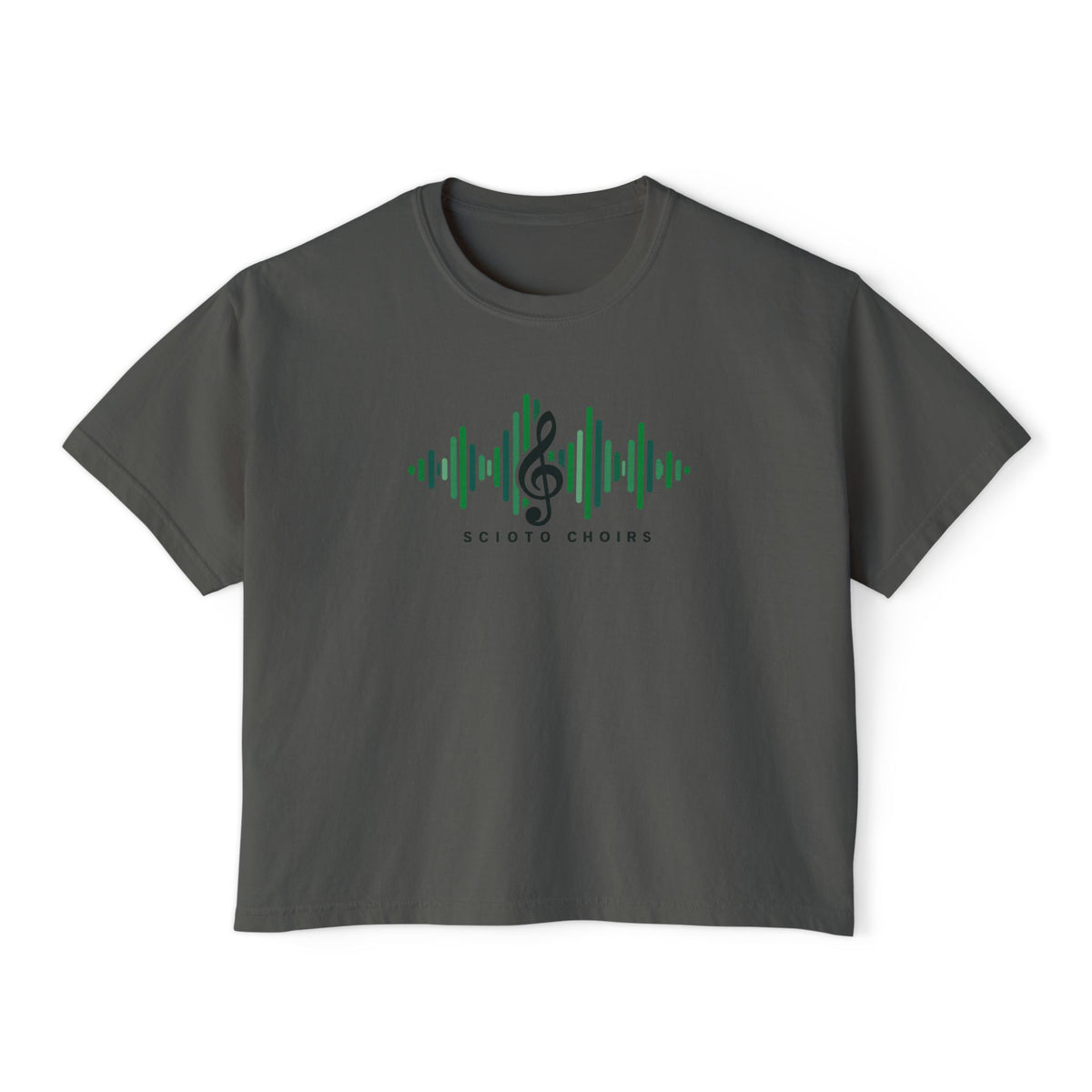 Women's Dublin Scioto Choirs Sound Wave Graphic Boxy Crop Short Sleeve Tee