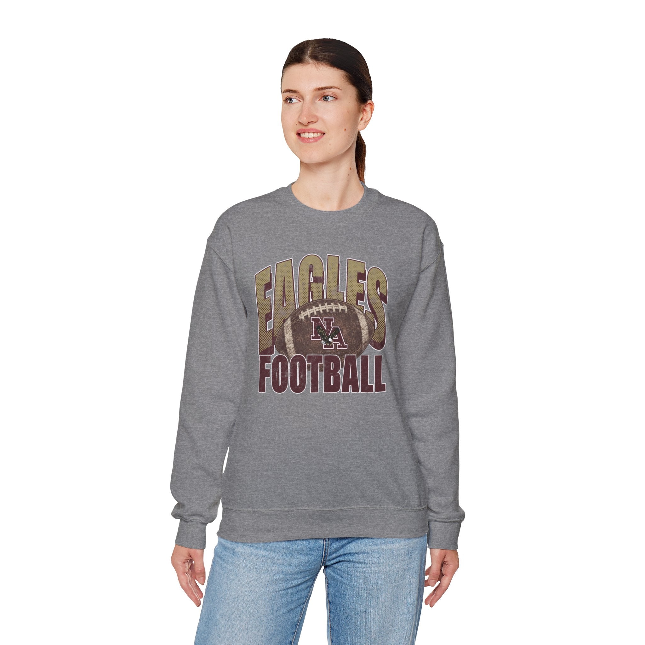Adult Unisex New Albany First-Down Distressed Football Graphic Sweatshirt