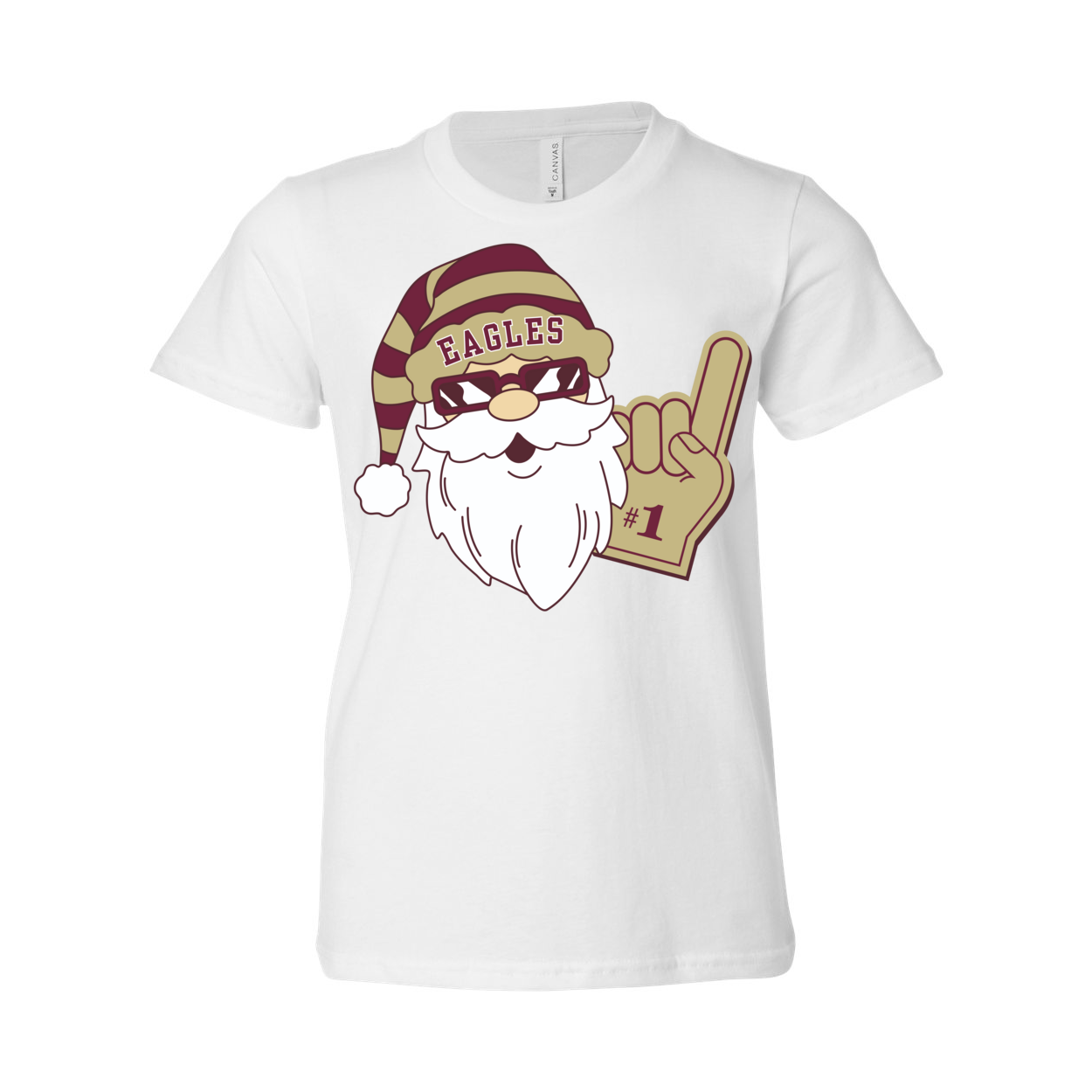 Youth Santa Eagles Fan Graphic Short Sleeve Soft Tee