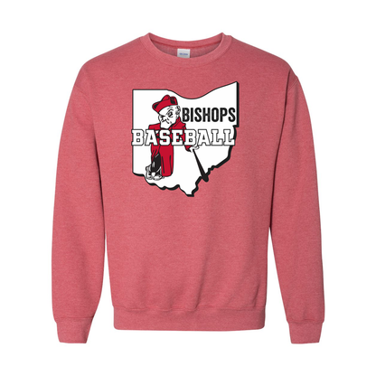 Adult Unisex Ohio Battling Bishops Baseball Graphic Sweatshirt - Ohio Wesleyan University