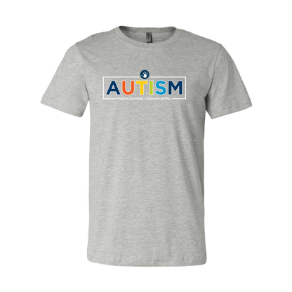 Adult Unisex "Autism Inspire Potential Celebrate Ability" Bridgeway Graphic Short Sleeve Tee