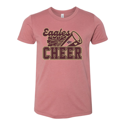 Youth Super Soft Cheer Megaphone Short Sleeve Graphic Tee - New Albany Eagles