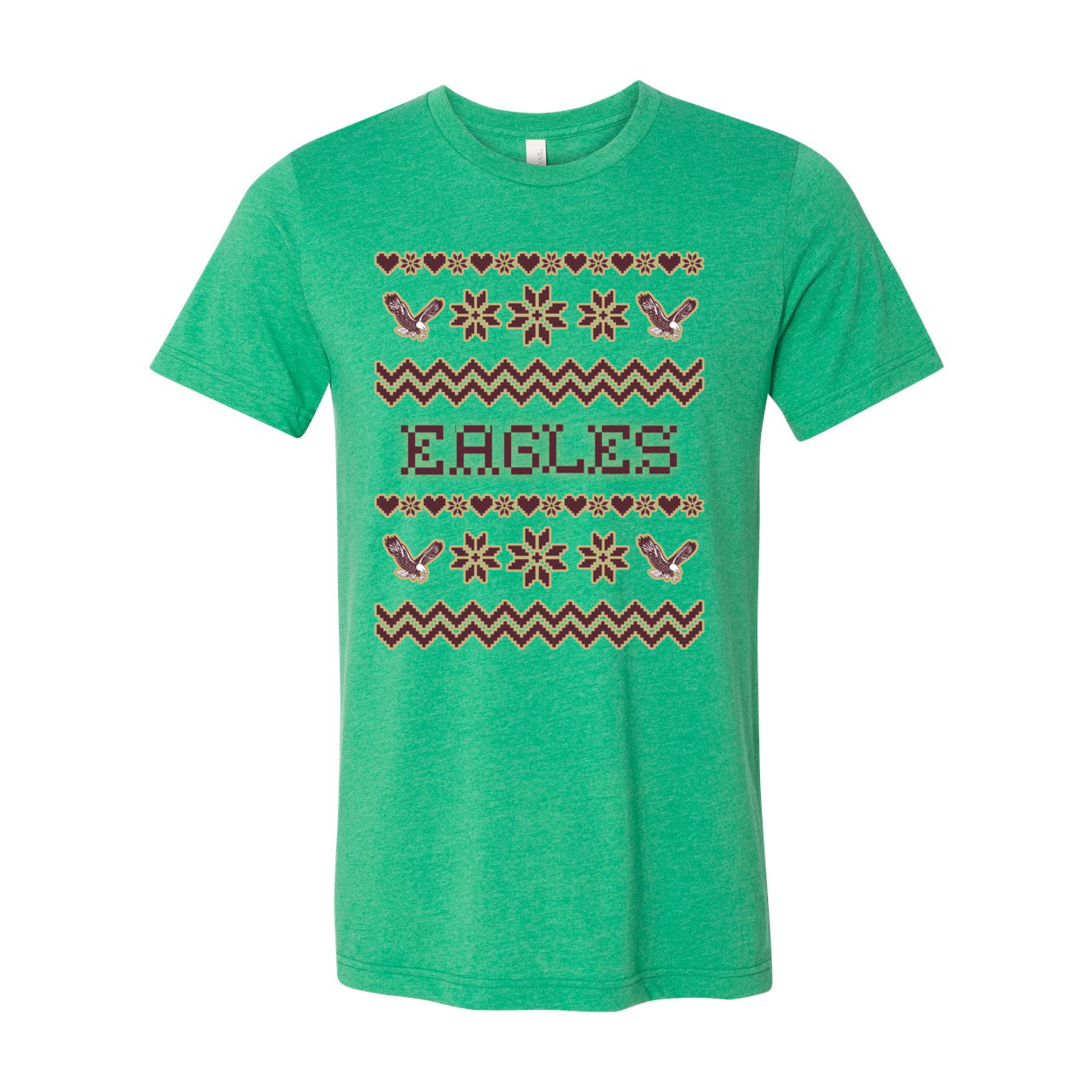 Adult Unisex Eagles Ugly Holiday Sweater Graphic Short Sleeve Soft Tee