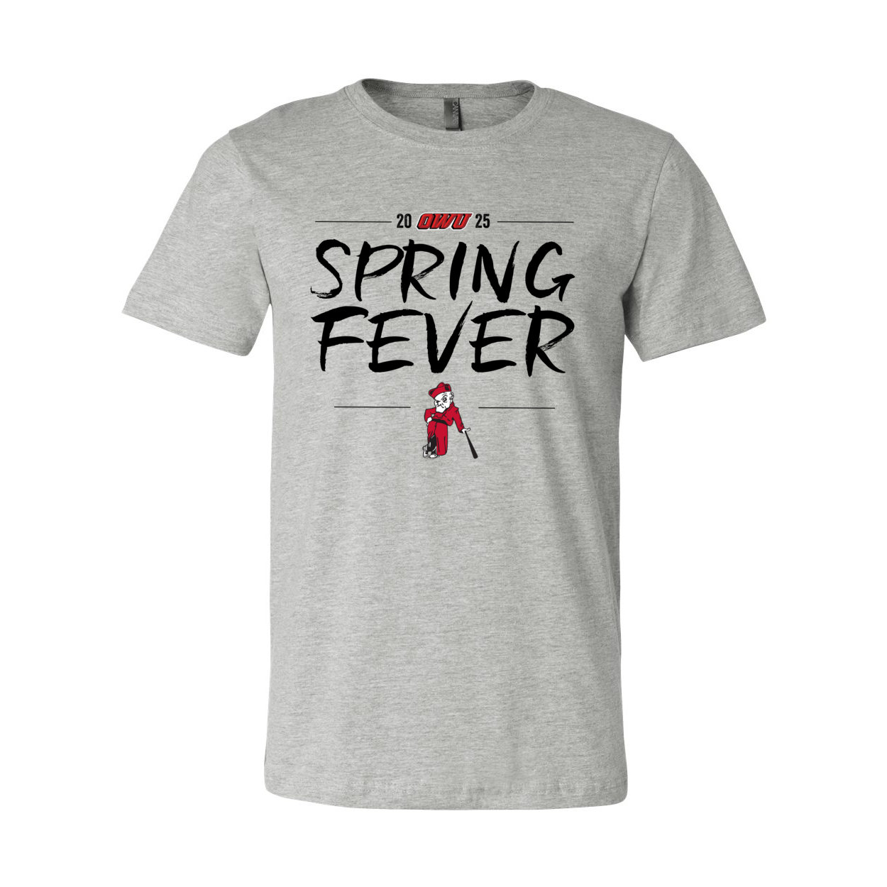 Adult Unisex OWU Spring Fever Baseball Graphic Short Sleeve Soft Tee - Ohio Wesleyan University