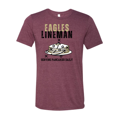 Adult Unisex Super Soft Eagles Lineman Pancake Short Sleeve Graphic Tee