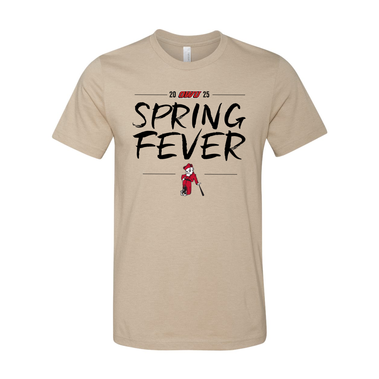 Adult Unisex OWU Spring Fever Baseball Graphic Short Sleeve Soft Tee - Ohio Wesleyan University