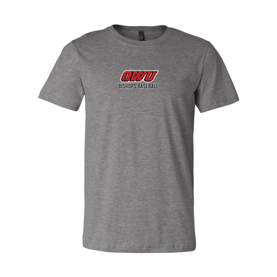 Adult Unisex Classic OWU Bishops Baseball Graphic Short Sleeve Soft Tee - Ohio Wesleyan University