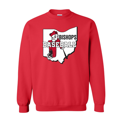 Adult Unisex Ohio Battling Bishops Baseball Graphic Sweatshirt - Ohio Wesleyan University