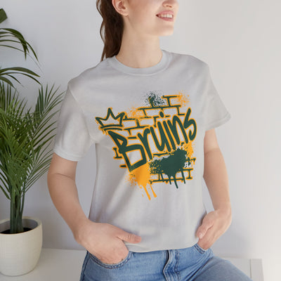Adult Unisex Bruins Spray Painted Spirit Graphic Short Sleeve Soft Tee