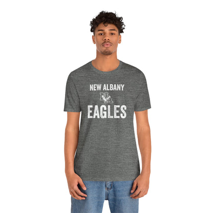 Adult Unisex Vintage Distressed New Albany Eagles Graphic Short Sleeve Soft Tee
