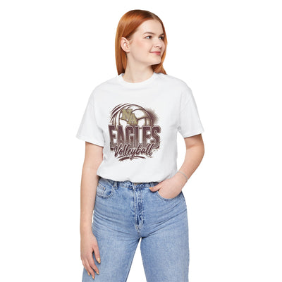 Adult Unisex New Albany Eagles Ombre Volleyball Graphic Short Sleeve Soft Tee