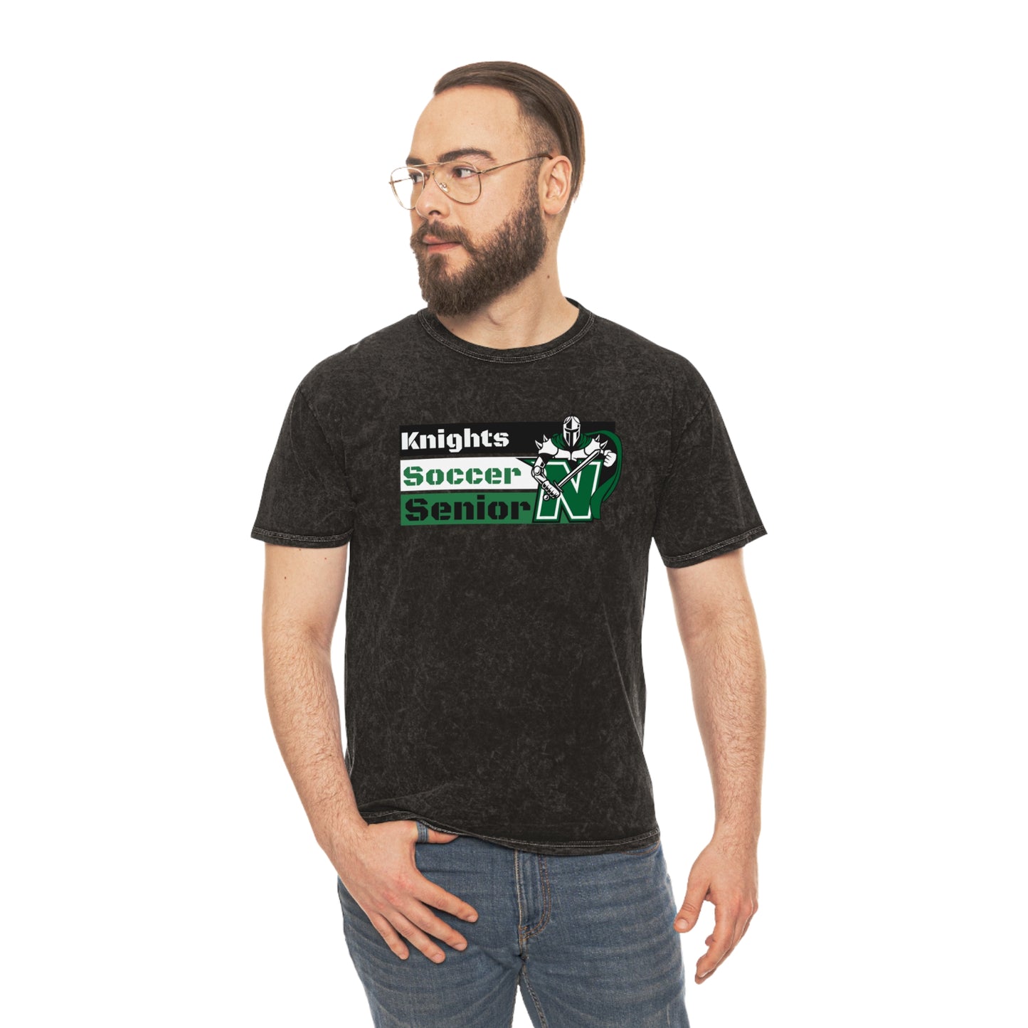 Adult Unisex Soccer Senior Mineral Wash Short Sleeve Graphic Tee - Nordonia Knights