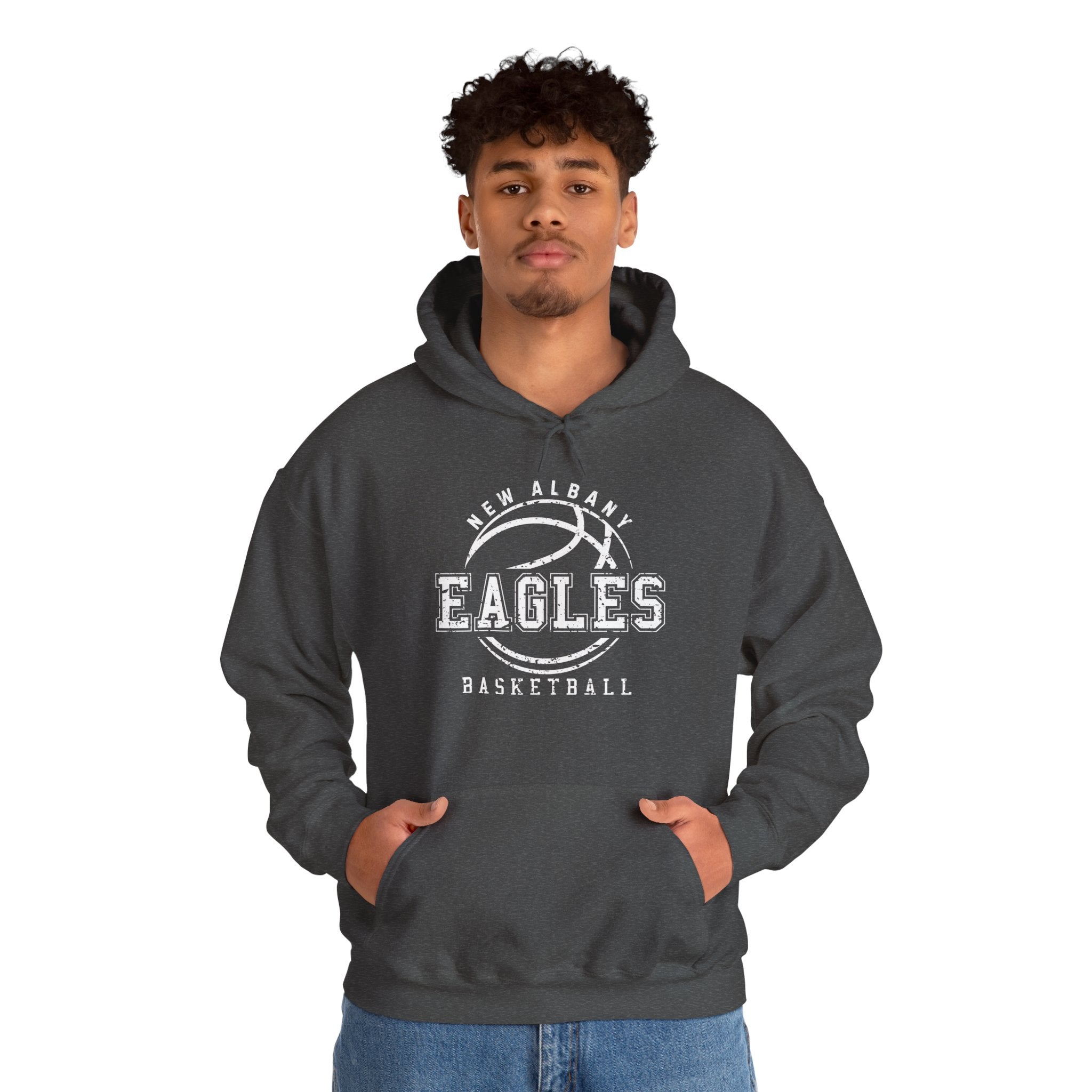 Adult Unisex New Albany Eagles Rebound Retro Distressed Graphic Hoodie