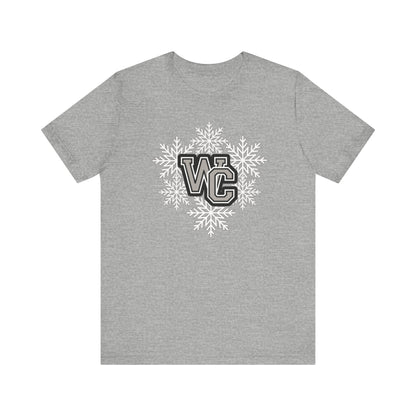 Adult Unisex Westerville Central Spirited Snowflake Graphic Short Sleeve Soft Tee